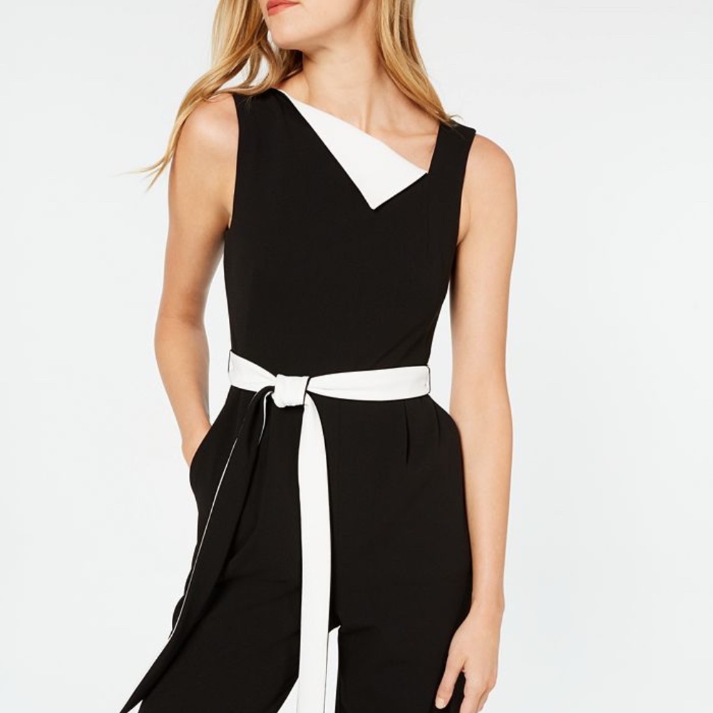 NWT Calvin Klein Asymmetrical Fold Over Jumpsuit